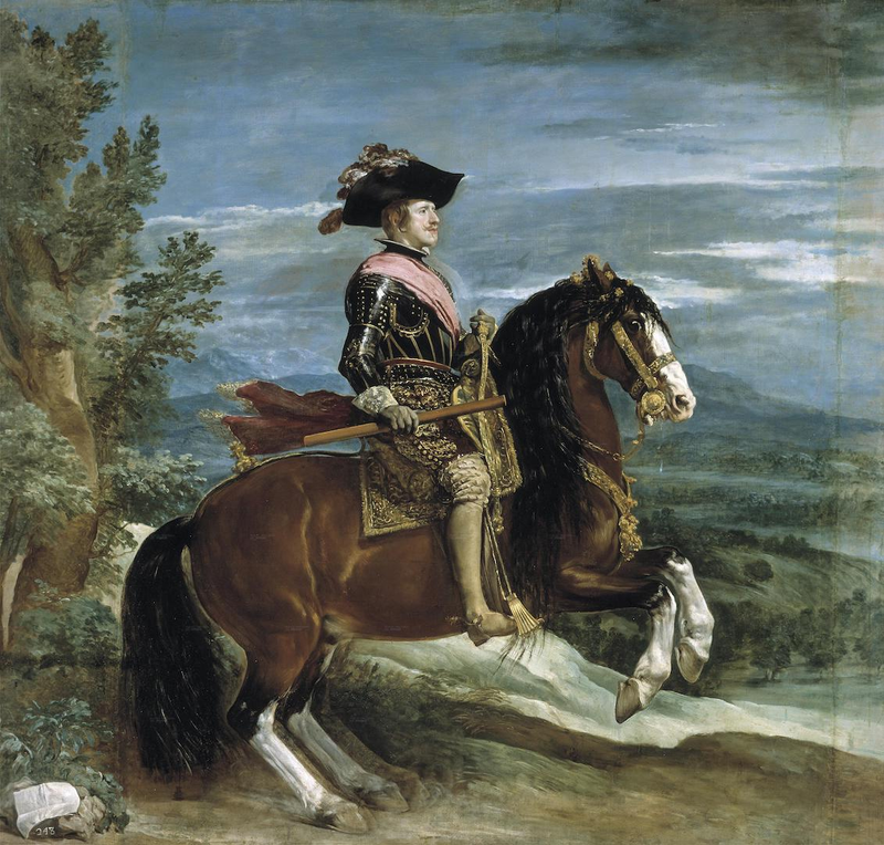 Retrato del rey Felipe IV pintado por Diego Velázquez que sirvió como modelo para el escultor Pietro Tacca